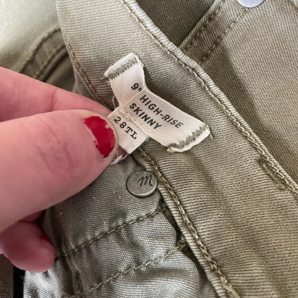 Madewell light green 9” high rise skinny jeans